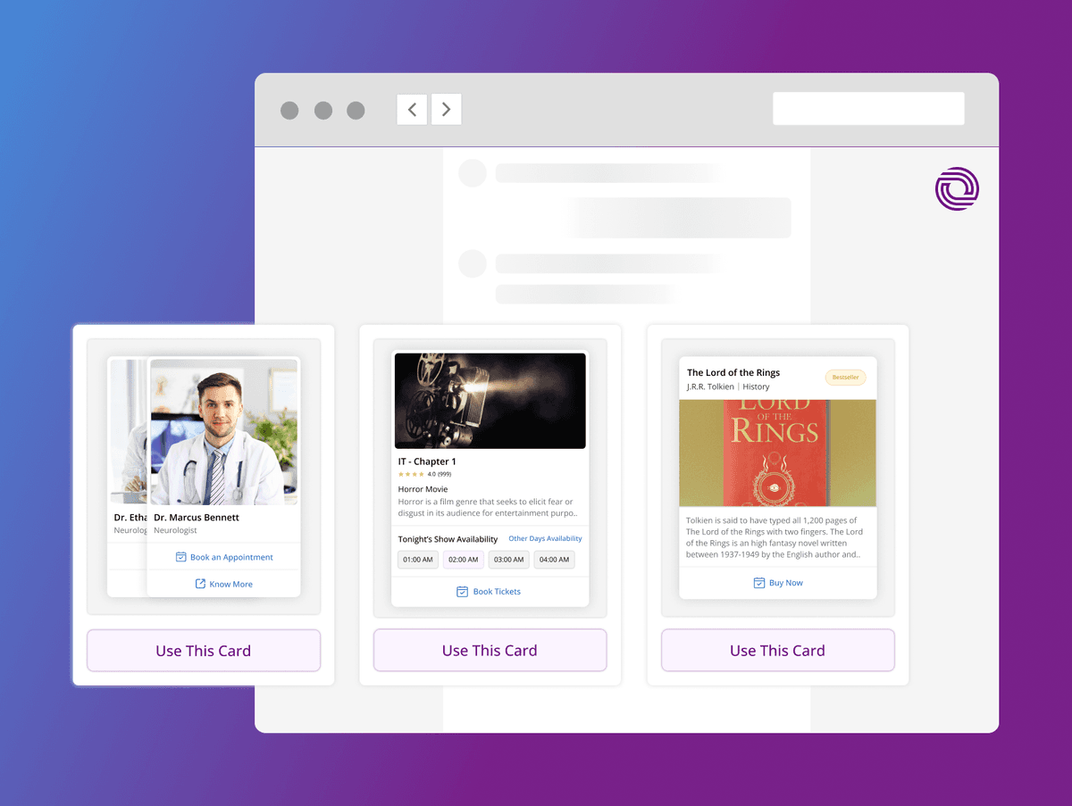 AI chatbot displaying services with details and quick appointment booking options.