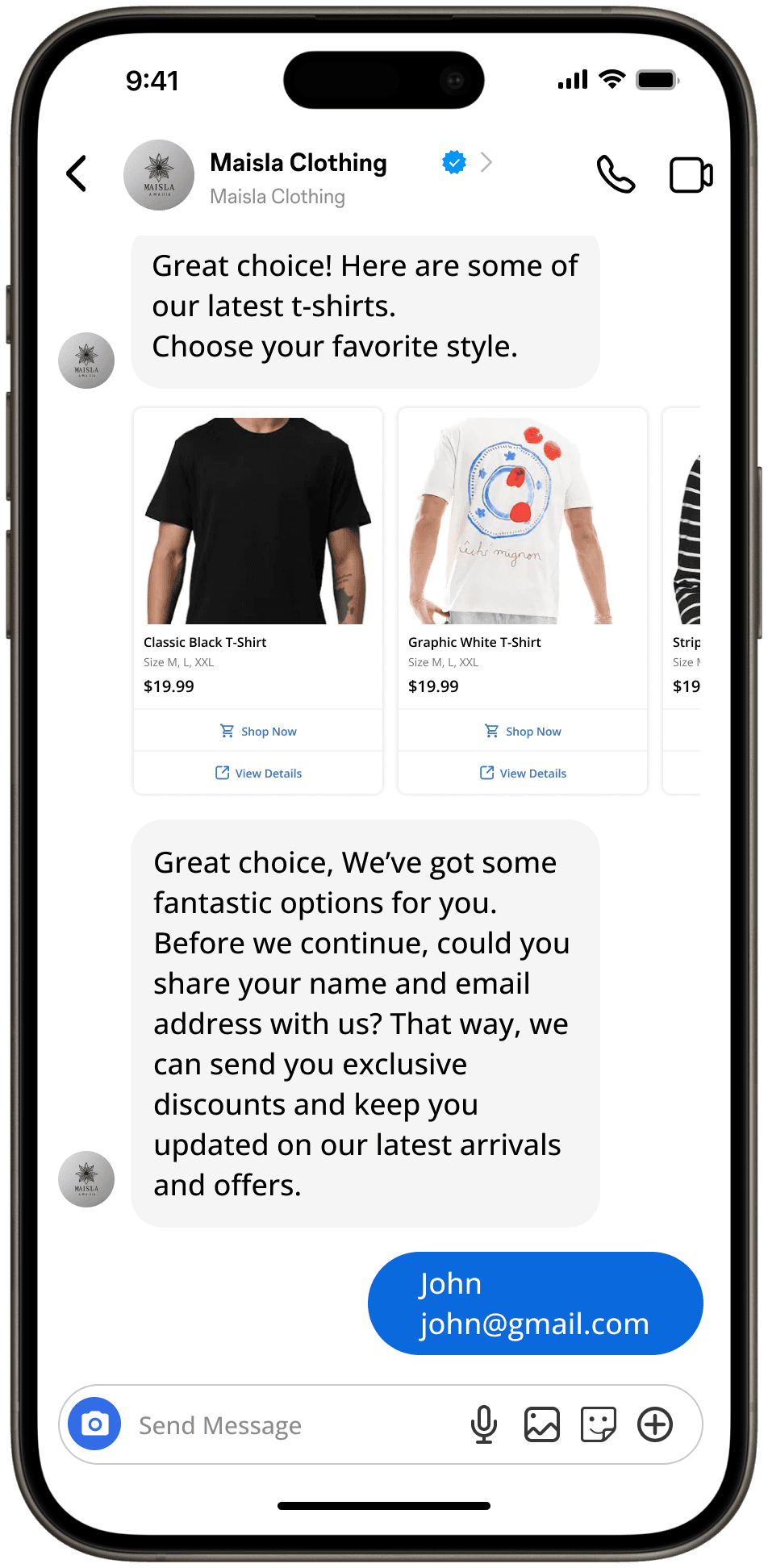 AI chatbot sending real-time, personalized discount offers to boost conversions and reduce cart abandonment.