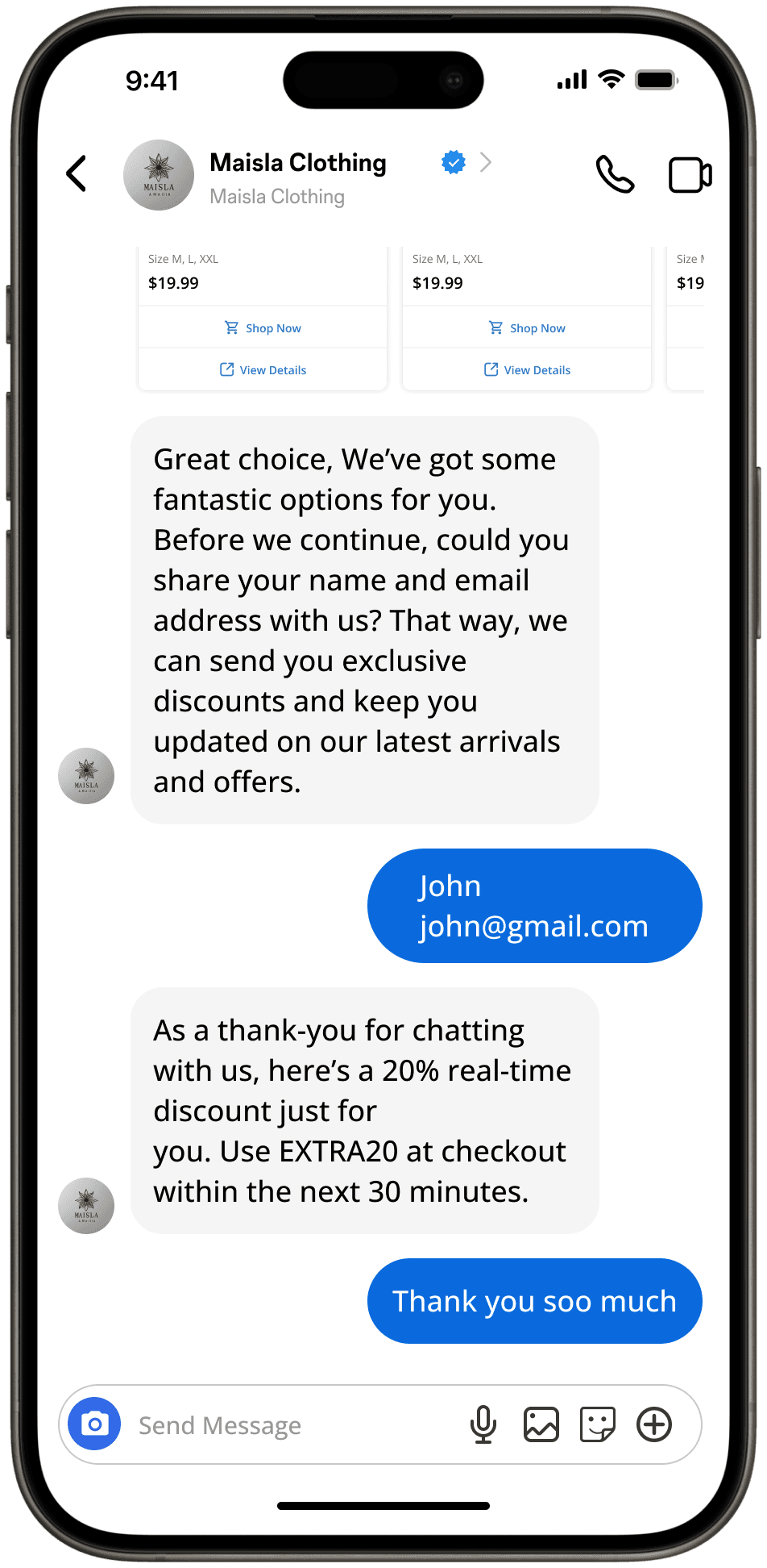 Chronox AI Instagram chatbot delivering personalized, AI-driven product recommendations.