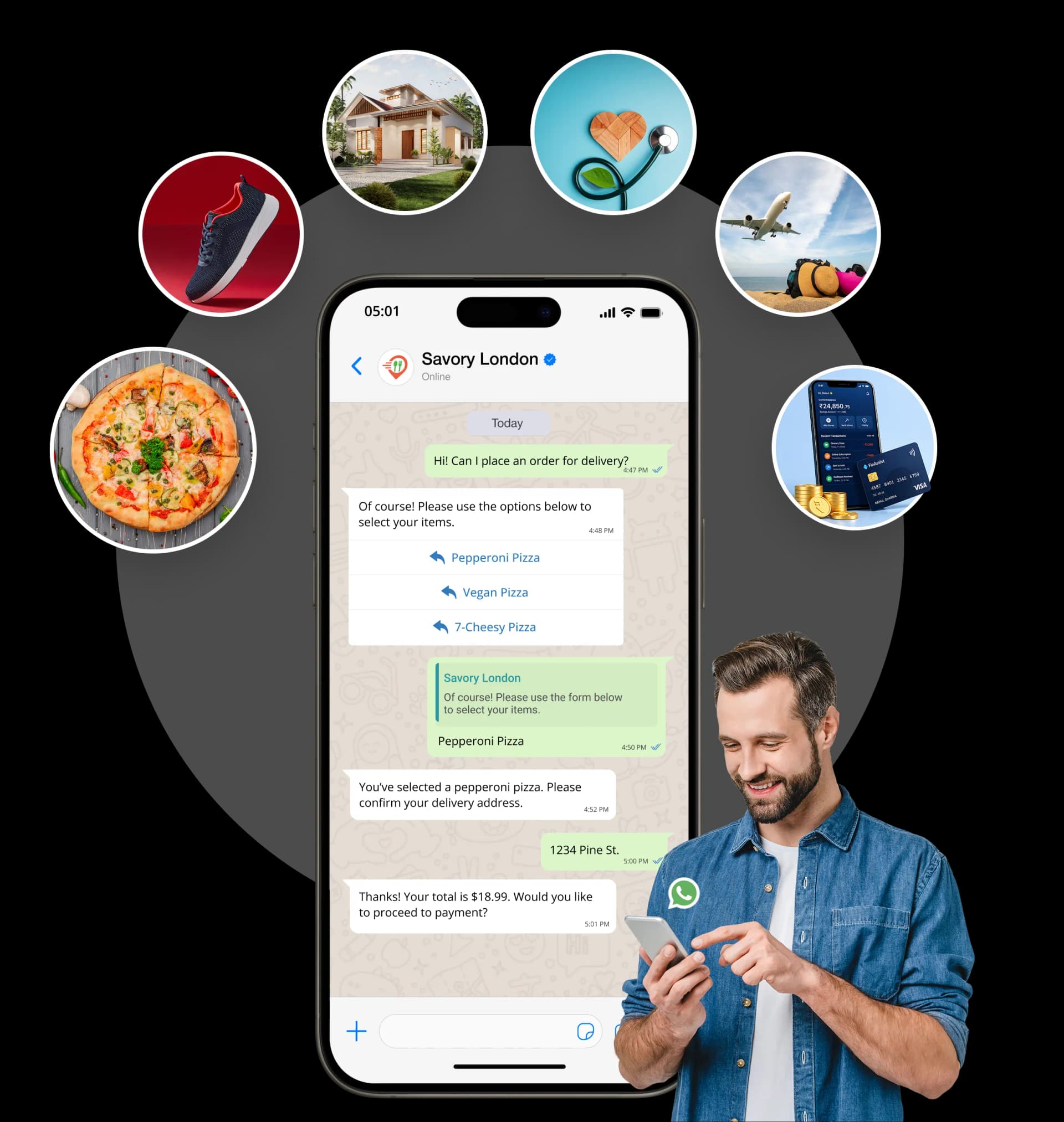 Chronox AI WhatsApp chatbot for food ordering and customer engagement.