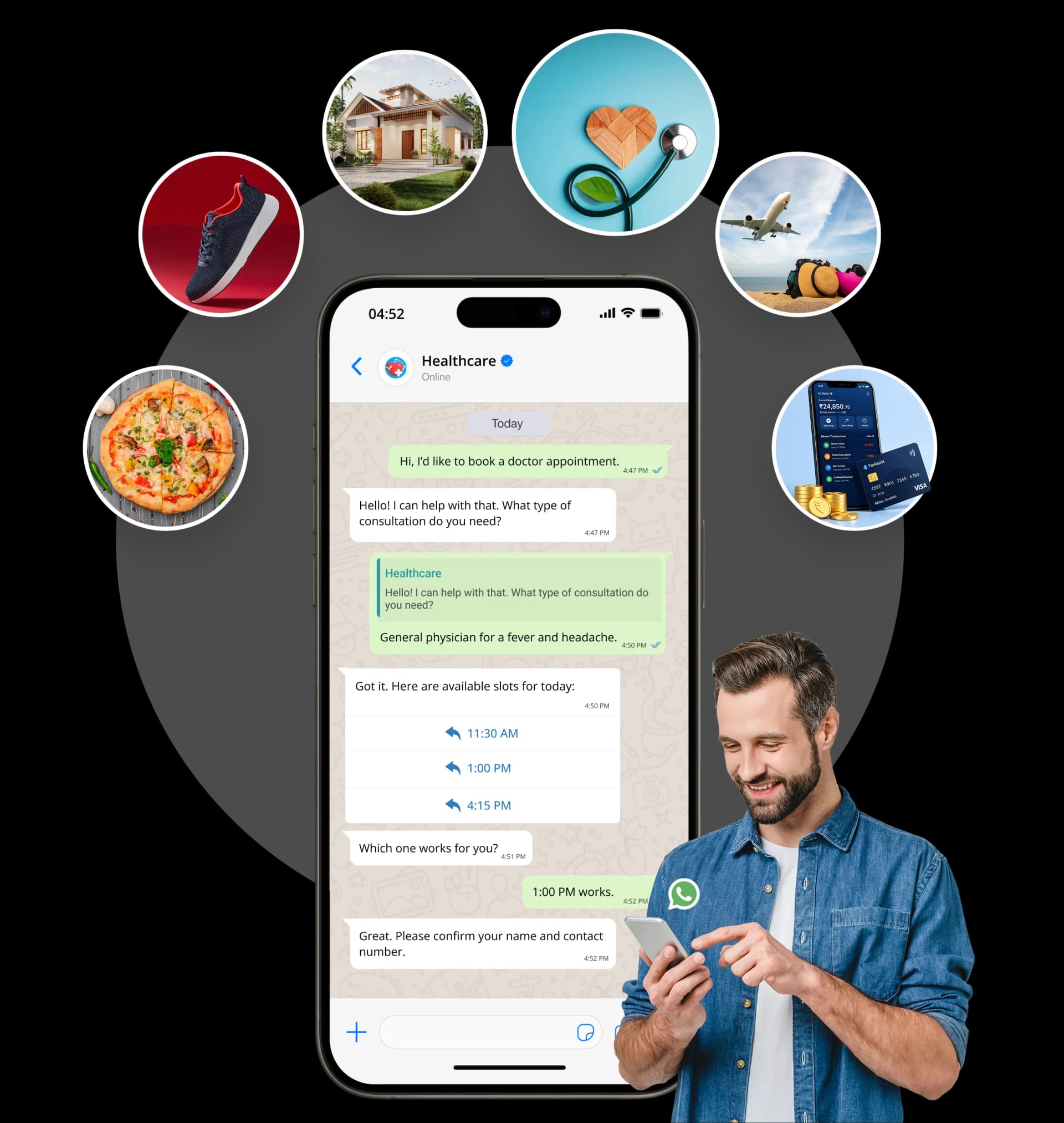 Chronox AI WhatsApp chatbot for healthcare appointment booking and patient support.