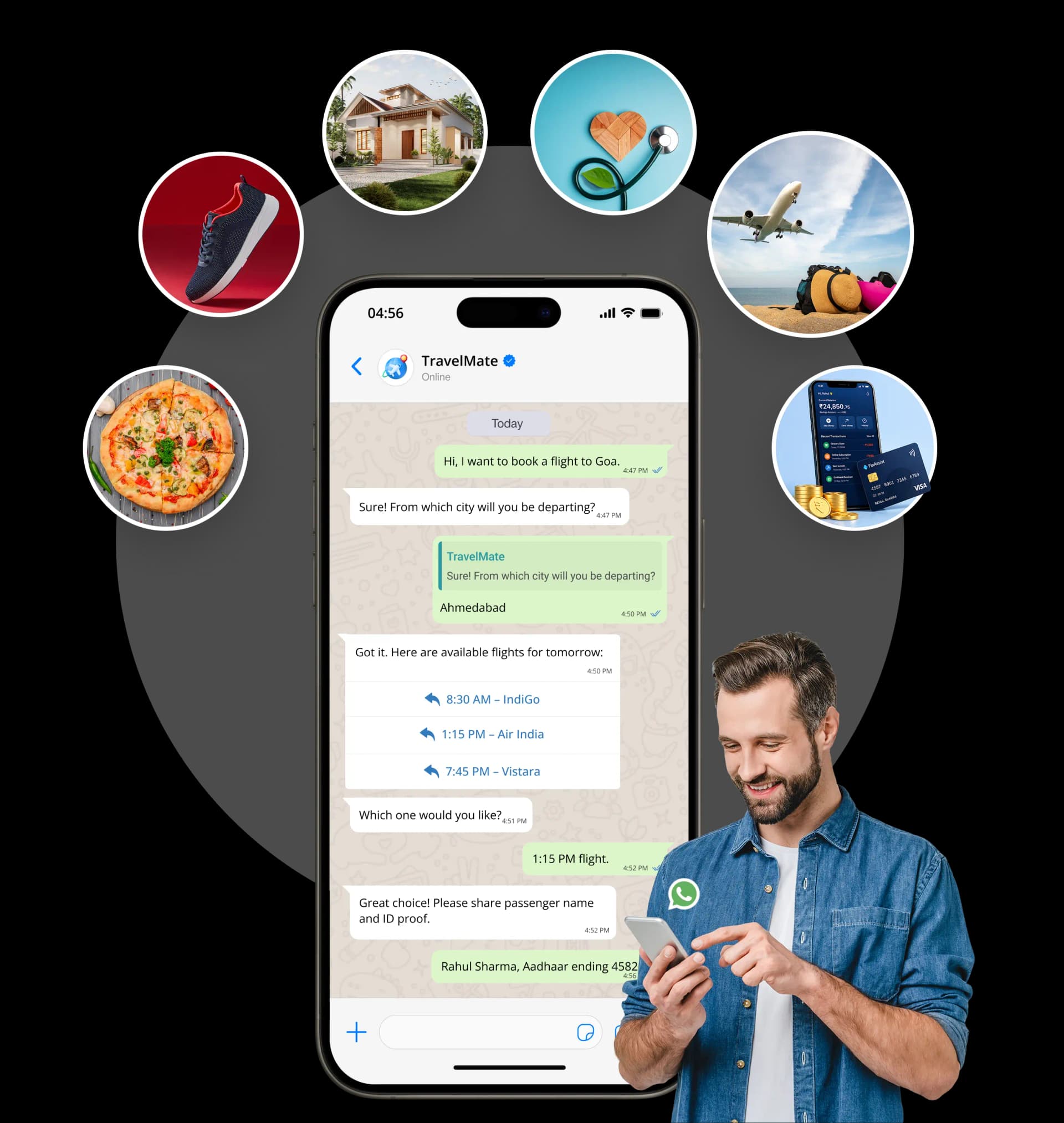 Chronox AI WhatsApp chatbot for travel booking and customer assistance.