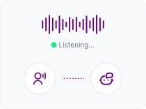 AI voice agent listening and responding to customers using natural voice conversations.